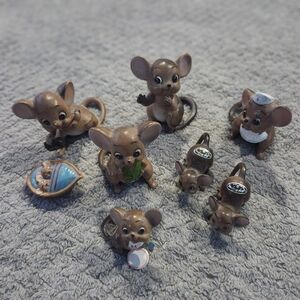 vintage ceramic mouse figurines from the Josef Originals "Mouse Village" series,